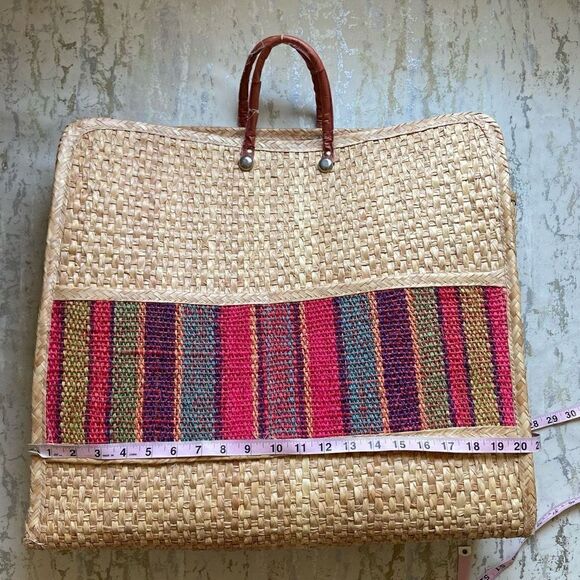 Wicker Mexico oversized woven beach bag overnight - Picture 7 of 11